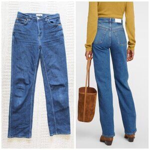 Re Done 90s High Rise Loose jeans Women's Denim Size 26 Rigid like Button Fly